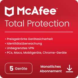 Zeige Details für McAfee Total Protection für 5 Geräte Bild von McAfee Total Protection für 5 Geräte