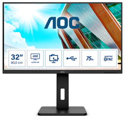 Zeige Details für AOC U32P2 Office Monitor - 4K, Höhenverstellung, USB-Hub Bild von AOC U32P2 Office Monitor - 4K, Höhenverstellung, USB-Hub