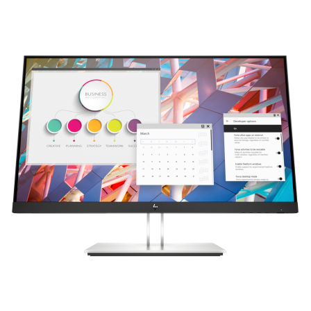 HP E24 G4 Office Monitor - IPS-Panel, Höhenverstellung, 5 ms