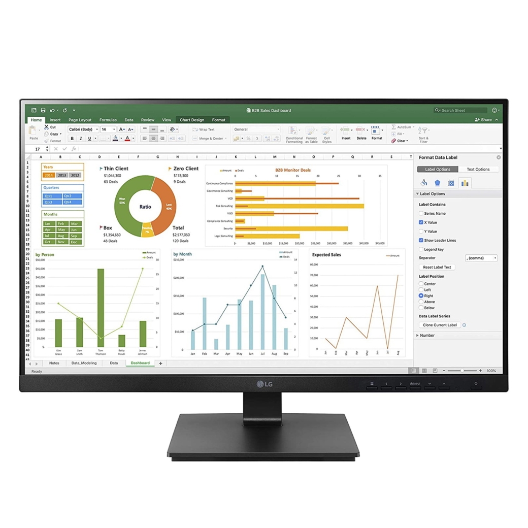 LG 24BN65YP-B Business Monitor - IPS, Höhenverstellung, Pivot