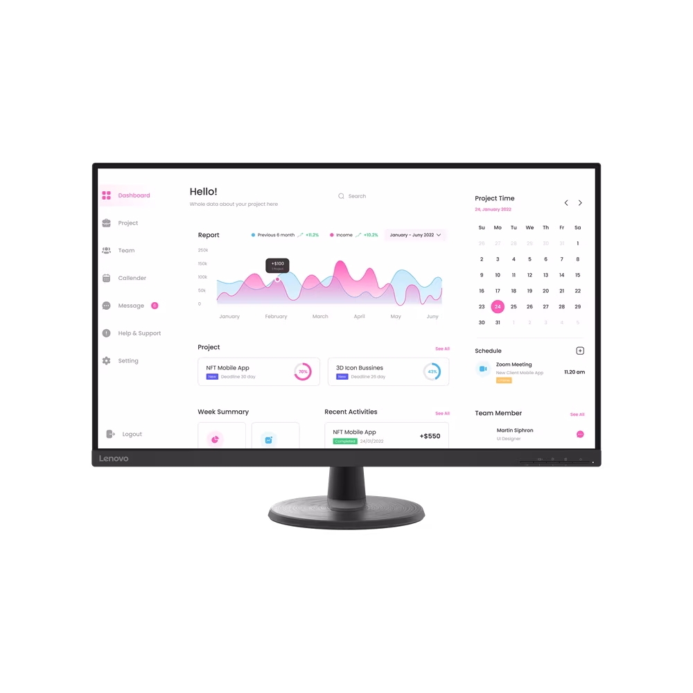 Lenovo D32-40 Full HD Monitor - VA-Panel, 75Hz