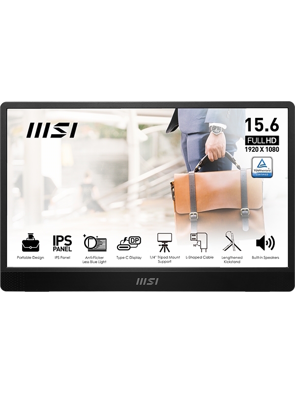 MSI PRO MP161DE E2 Mobiler Monitor - IPS, Lautsprecher, USB-C