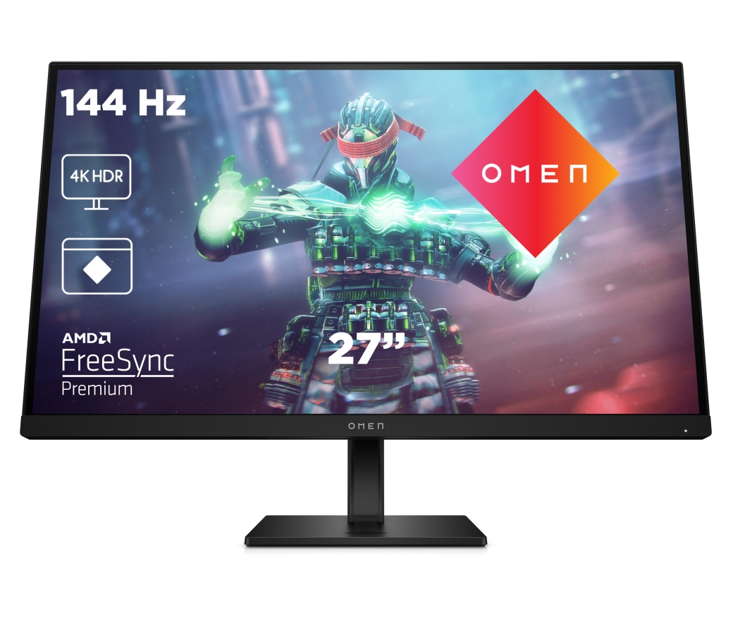 HP Omen 27k Gaming Monitor - IPS, 144Hz, Höhenverstellung, USB-C