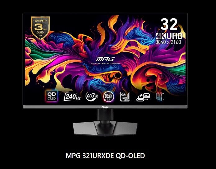 MSI MPG 321URXDE QD-OLED Gaming Monitor - 4K UHD, 240 Hz, 0,03ms_10