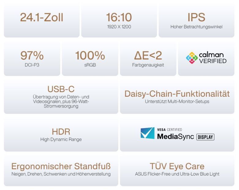 ASUS PA248CRV Business Monitor - Höhenverstellung, Pivot, USB-C_2