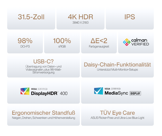 ASUS ProArt PA329CRV Business Monitor -  IPS, UHD, Pivot, USB-C_2