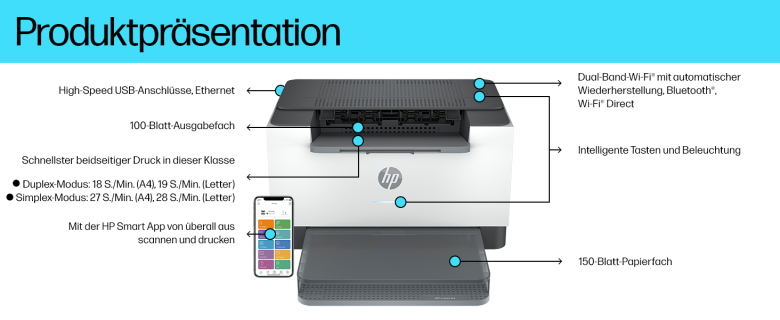 HP LaserJet M207dw Drucker, Schwarz-Weiß_4