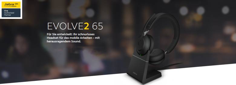 Jabra Evolve2 65 Headset, Stereo, kabellos, Bluetooth, schwarz_1