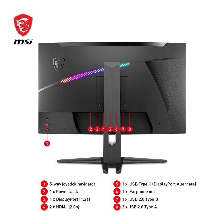 MSI MAG 325CQRFDE QD Gaming Monitor - Curved WQHD, 170Hz, 1ms_2
