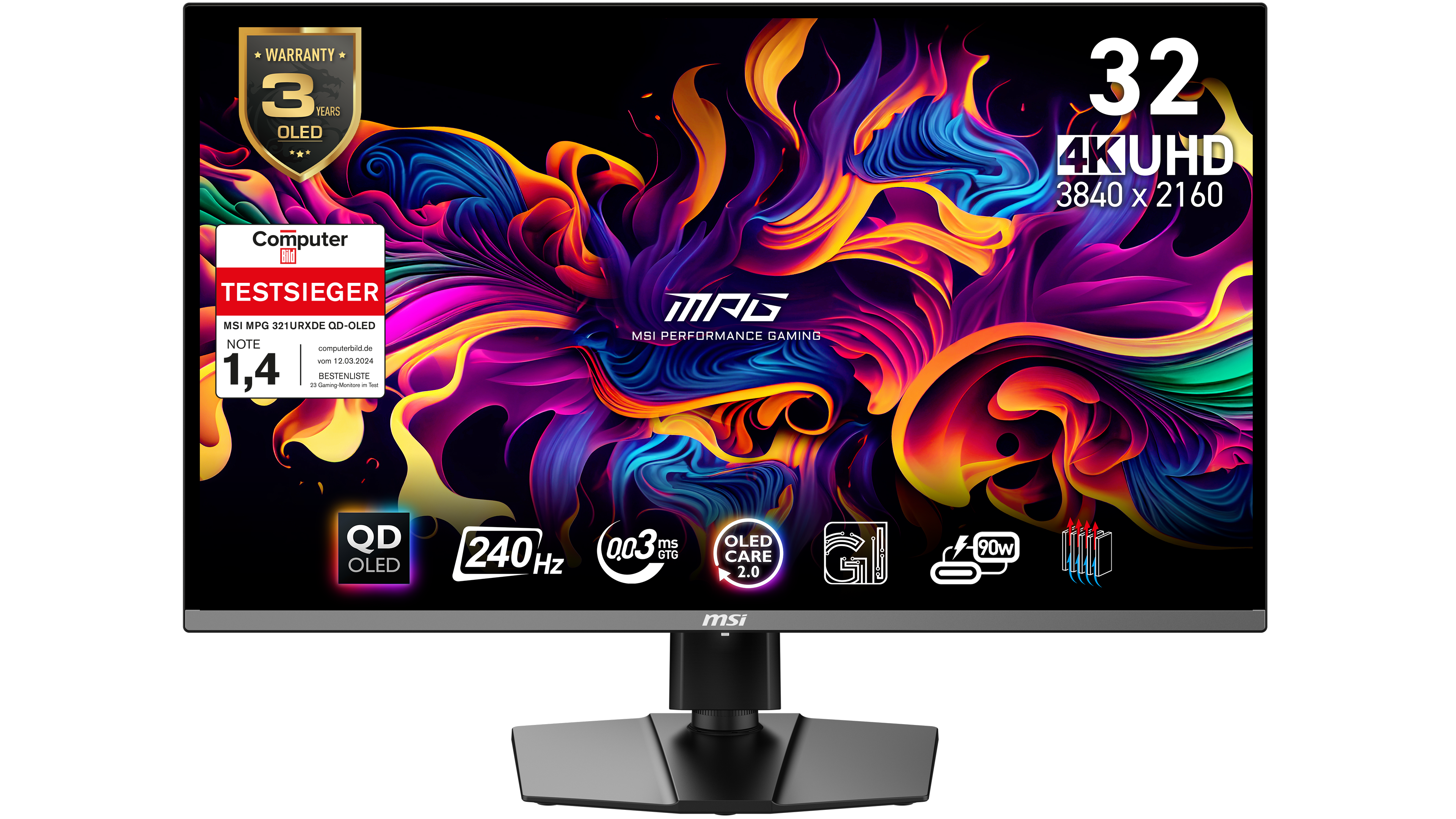 MSI MPG 321URXDE QD-OLED Gaming Monitor - 4K UHD, 240 Hz, 0,03ms_1