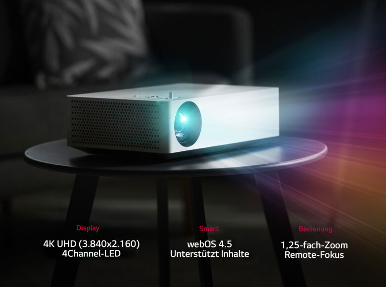 LG HU70LS Largo 4K-Beamer - 1.500 ANSI Lumen, HDR10, Bluetooth_1