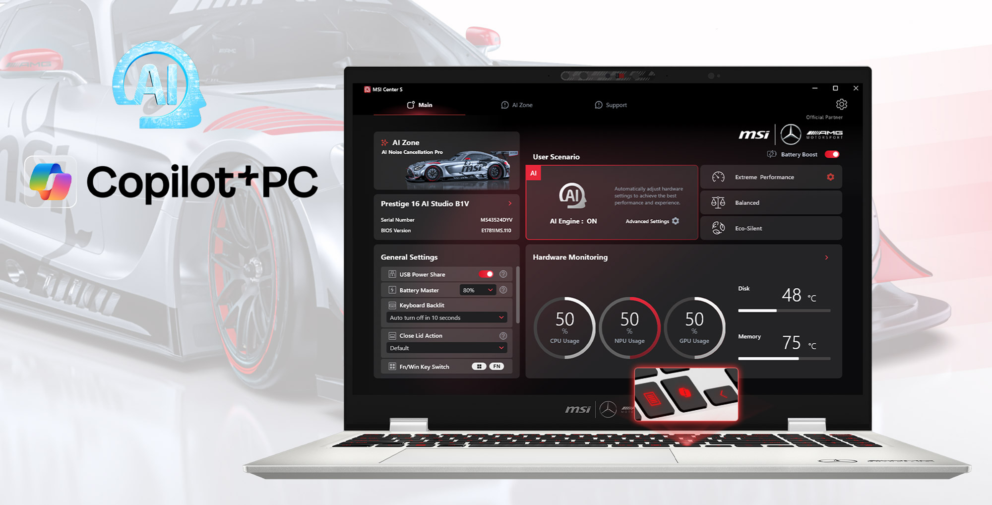 MSI Prestige 16 AI+ Mercedes-AMG Motorsport B2VMG-209_6