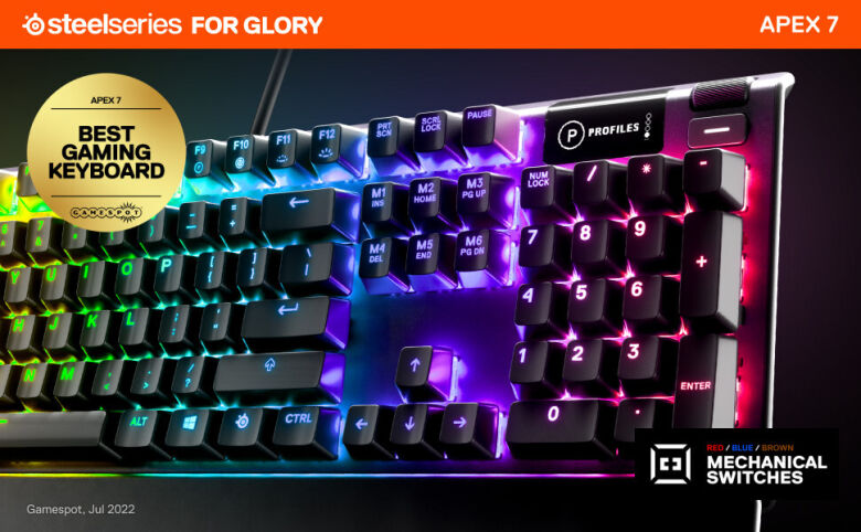 SteelSeries Apex 7 Gaming Tastatur, rote Switche, kabelgebunden_1