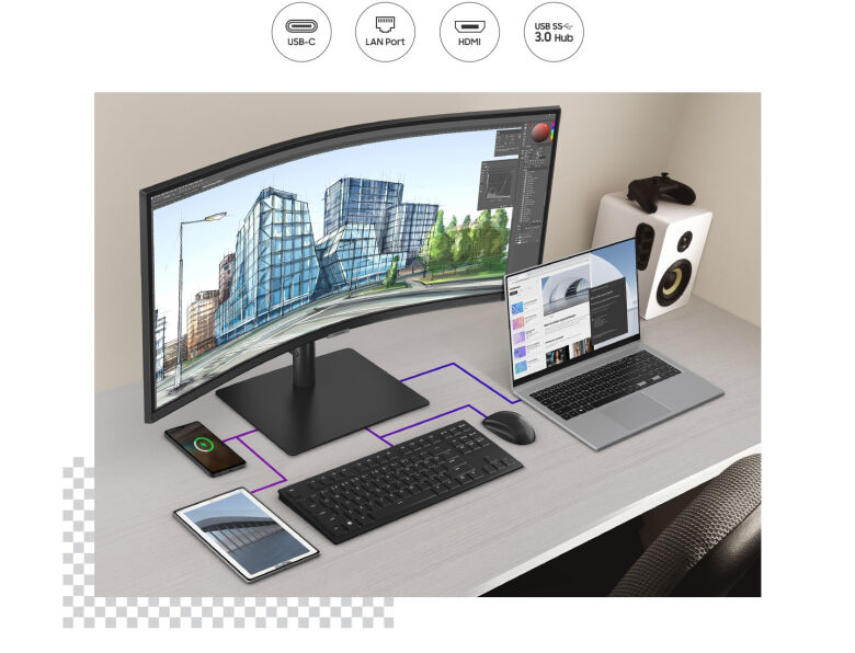 Samsung S34C652UAU Office Monitor - Curved, USB-C_6
