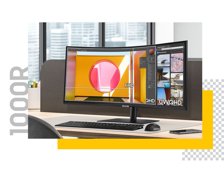 Samsung S34C652UAU Office Monitor - Curved, USB-C_2