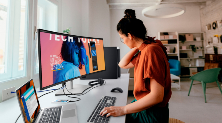 Dell U4021QW Curved Monitor - Höhenverstellung, Thunderbolt 3_2