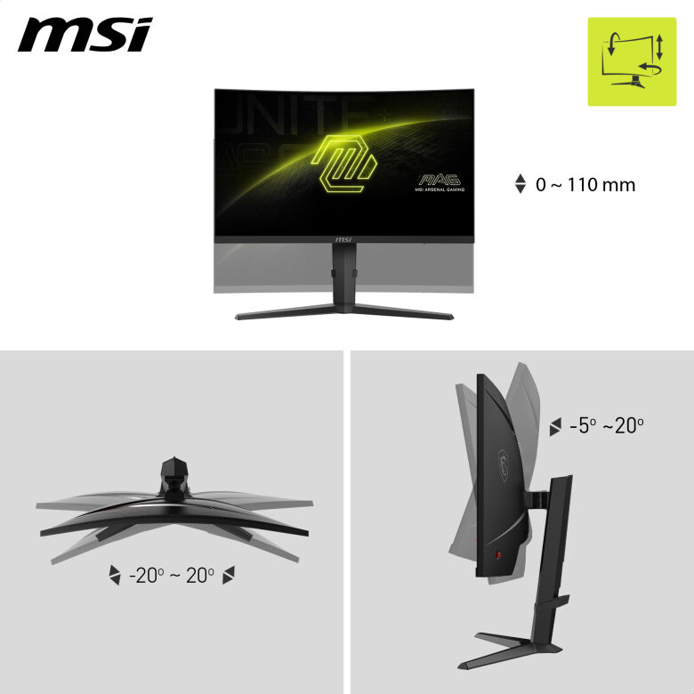 MSI MAG 275CQPFDE Gaming Monitor - QHD Cuved Panel, 180Hz, 0,5ms_3