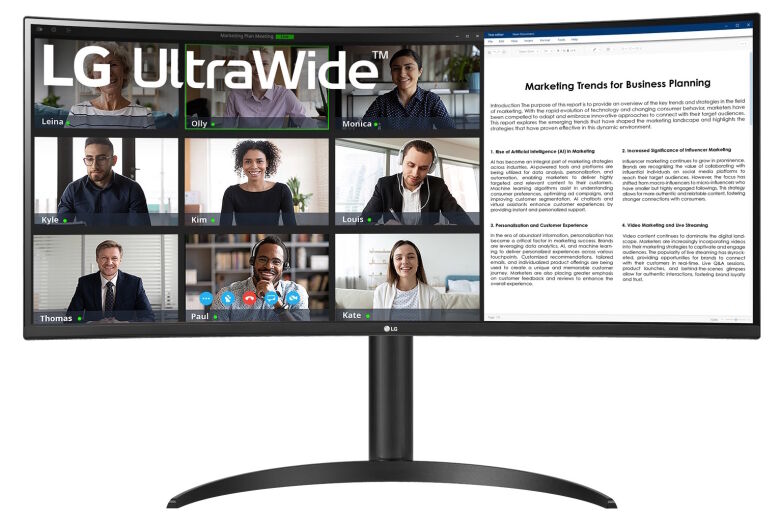 LG 34WR55QK-B Office Monitor - UWQHD, Curved VA Panel