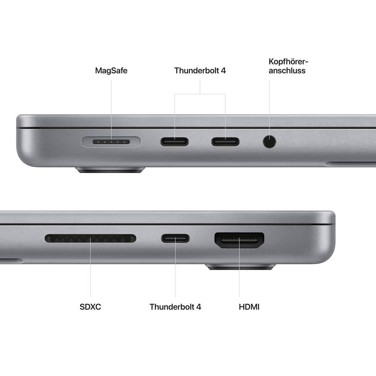 Bild von Apple MacBook Pro 14“ 2023,Apple M2 Pro,10-Core,16-Core GPU,grau ,32 GB,512 GB,67W USB-C Power Adapter