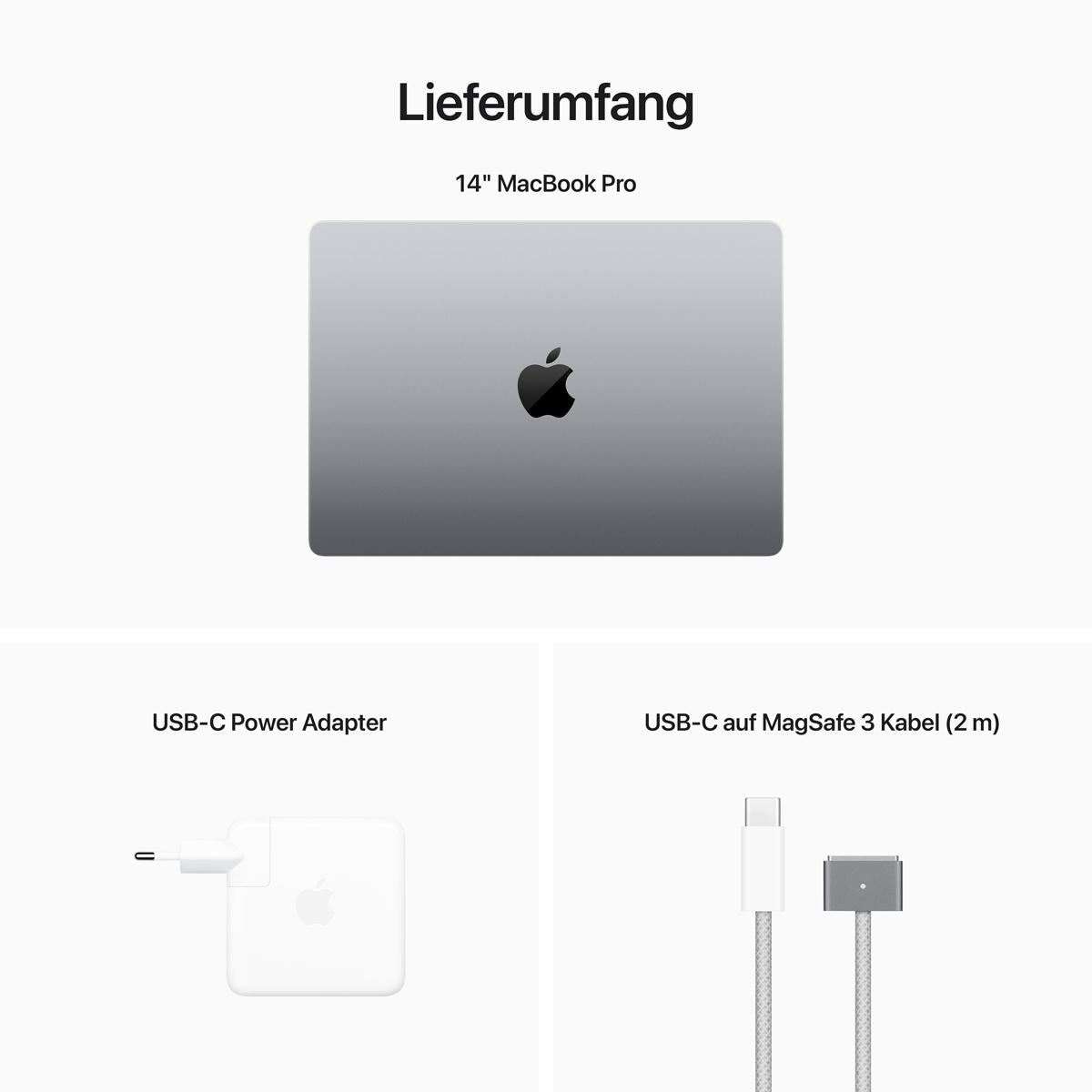 Bild von Apple MacBook Pro 14“ 2023,Apple M2 Pro,10-Core,16-Core GPU,grau ,32 GB,512 GB,67W USB-C Power Adapter