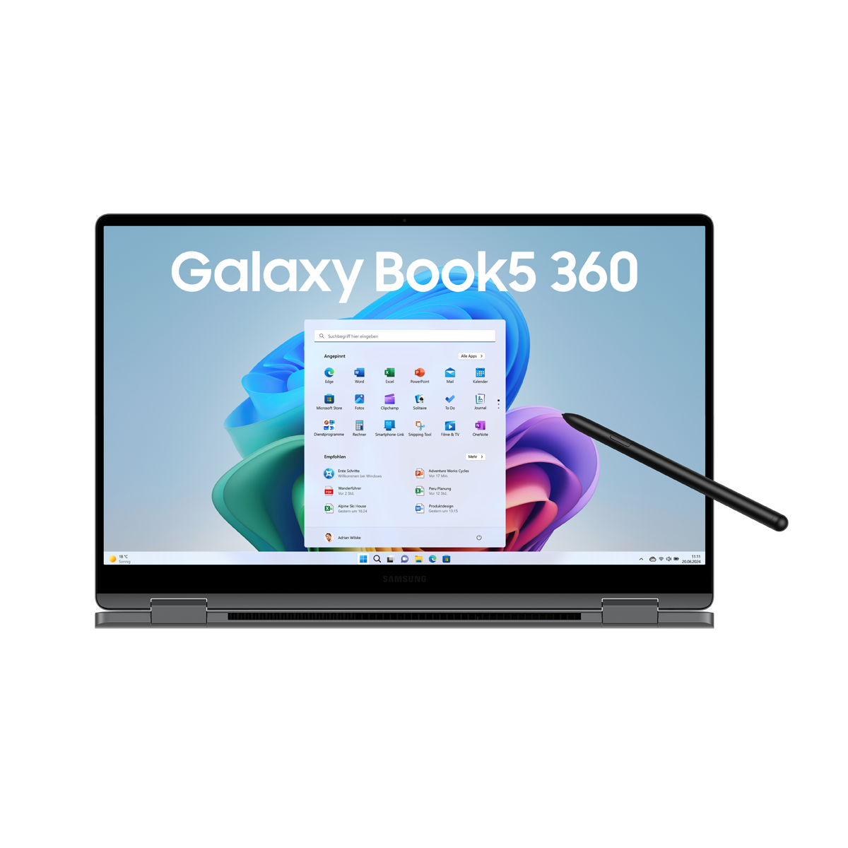 Bild von SAMSUNG Galaxy Book5 360 15,6 Zoll Intel Core Ultra 7 258V 32GB 1000GB W11 Moonstone Gray