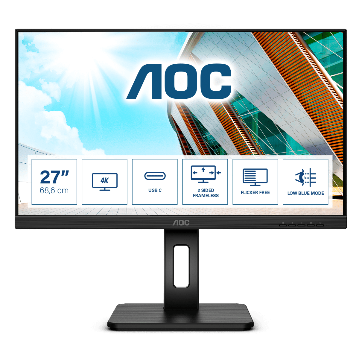 Bild von AOC U27P2CA Office Monitor - 69 cm (27") 4K UHD, Höhenverstellung