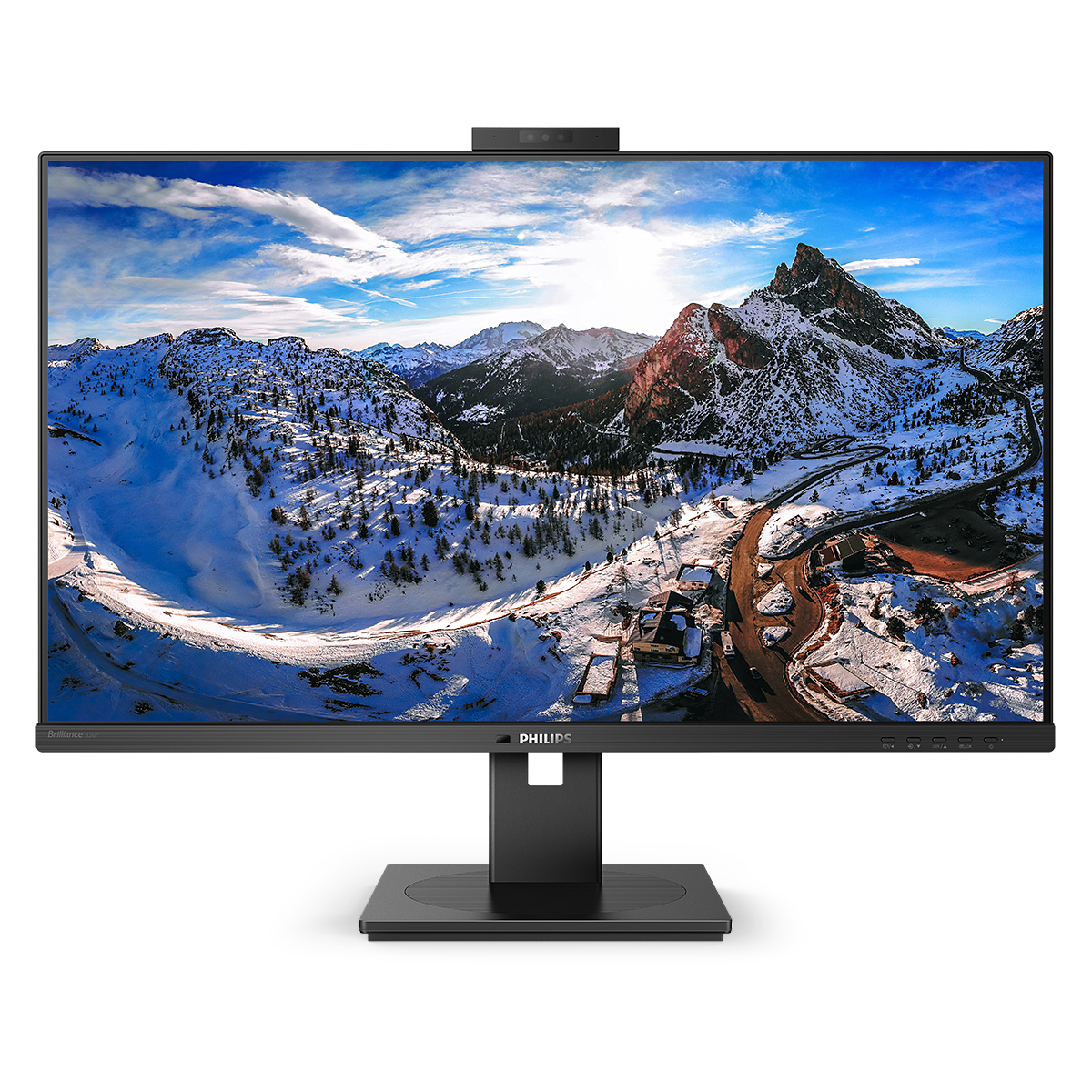 Bild von Philips 326P1H 32 Zoll QHD USB-C Docking Monitor, Webcam, höhenverstellbar (2560x1440, 75 Hz, HDMI, DisplayPort, USB-C, USB Hub) schwarz
