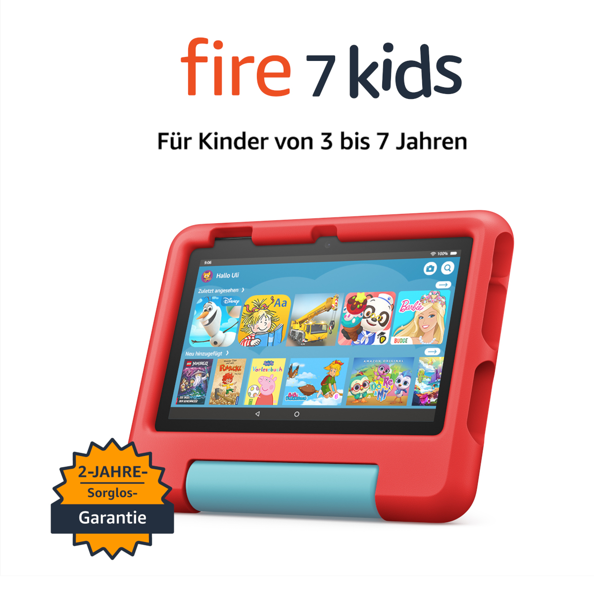 Bild von Amazon Fire 7 Kids Tablet, rot 7-Zoll-Display,16 GB