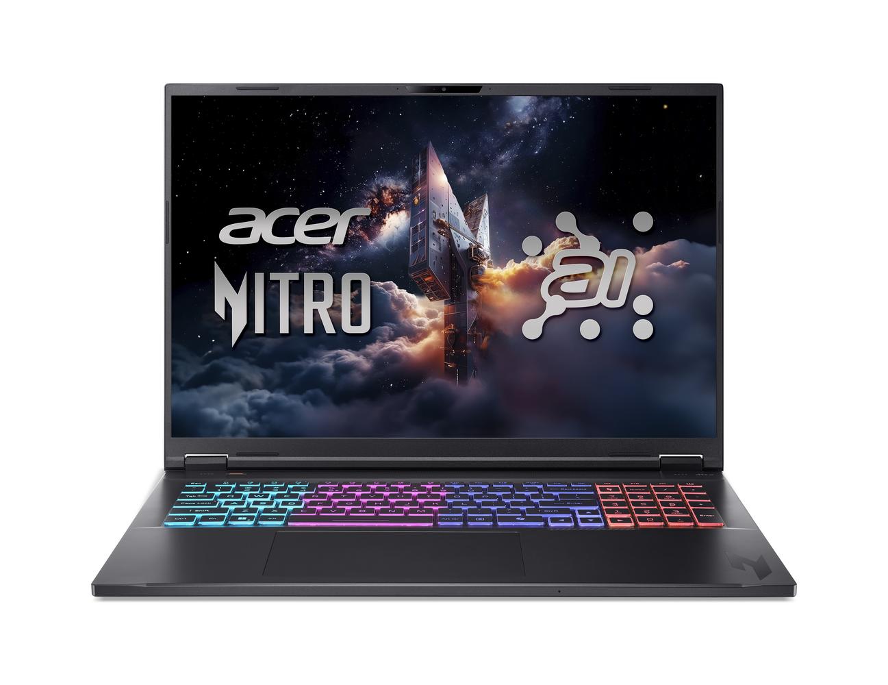 Bild von Acer Nitro 18 AI (AN18-61-R4KD) Gaming 18,0" WQXGA, 165Hz, Ryzen AI R7-350 (50 TOPS), 32GB RAM, 1TB SSD, GeForce RTX5070Ti, Linux (eShell)