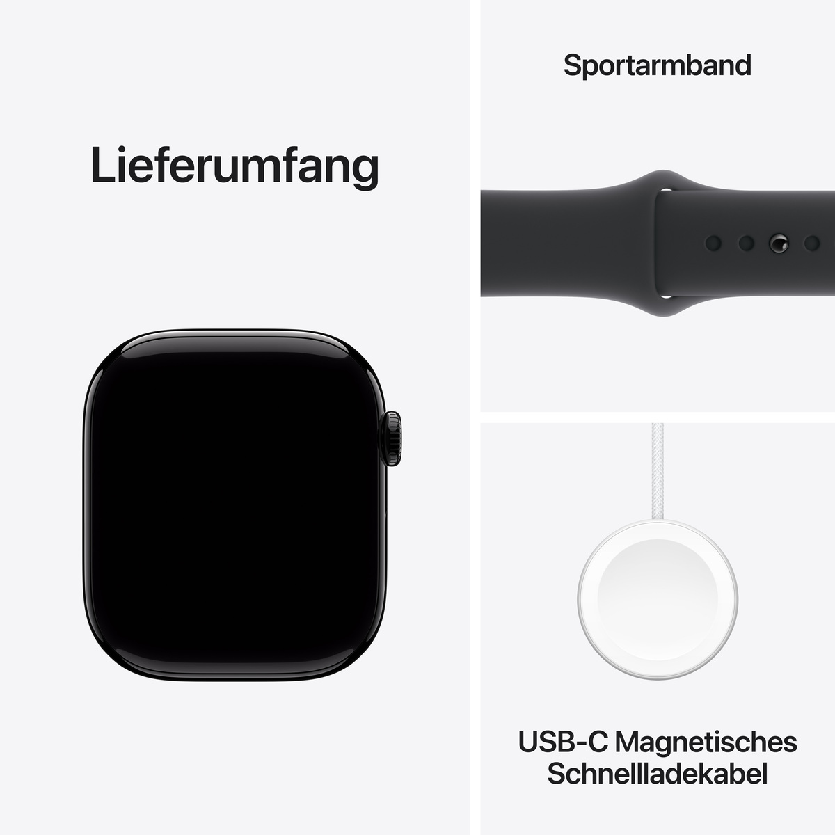 Bild von Apple Watch S10 Diamantschwarz Aluminium Schwarz Sport Band S/M GPS + Cellular 46mm MWY33QF/A 2024