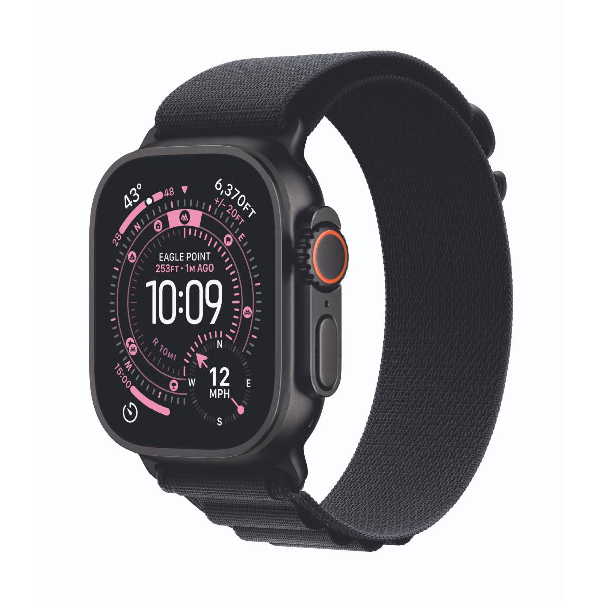 Bild von Apple Watch Ultra 3 Cellular 49mm Schwarz Titan Gehäuse mit Schwarz Alpine Loop - Large