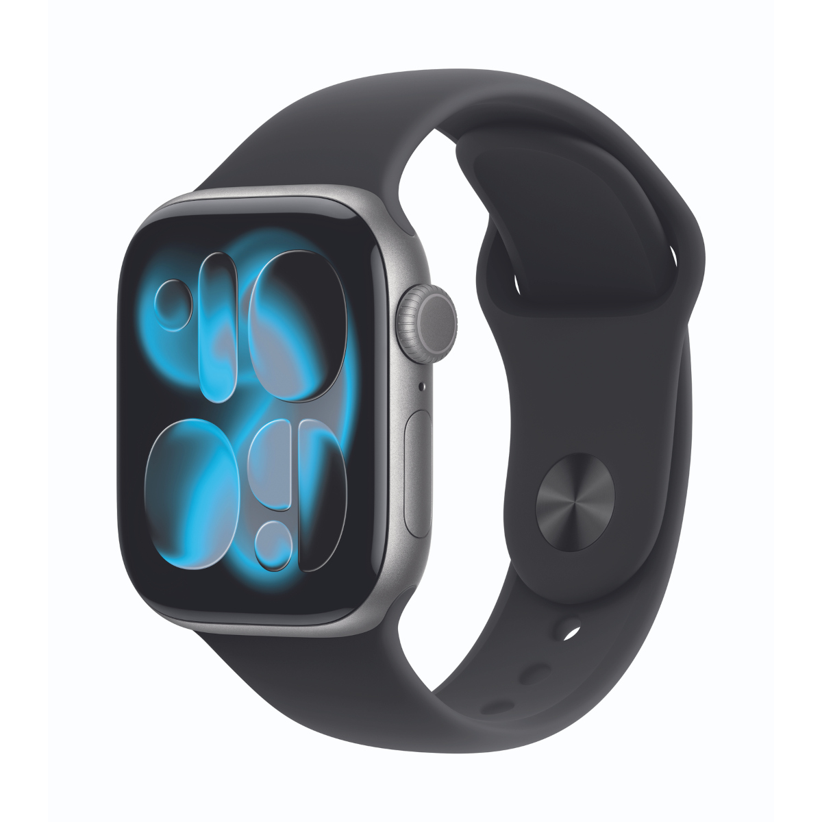 Bild von Apple Watch Series 11 Cellular 42mm Space Grau Aluminium Gehäuse mit Schwarz Sport Band - S/M