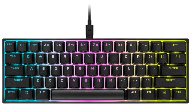 Bild von Corsair K65 RGB Mini 60% Mechanical Gaming Tastatur Cherry MX Speed, schwarz
