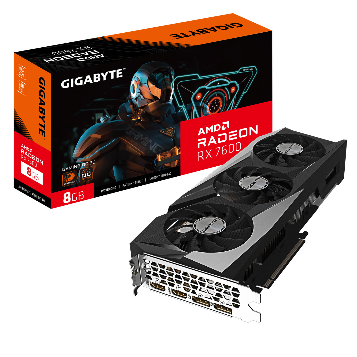 Bild von Gigabyte Radeon RX 7600 8GB Gaming OC Grafikkarte