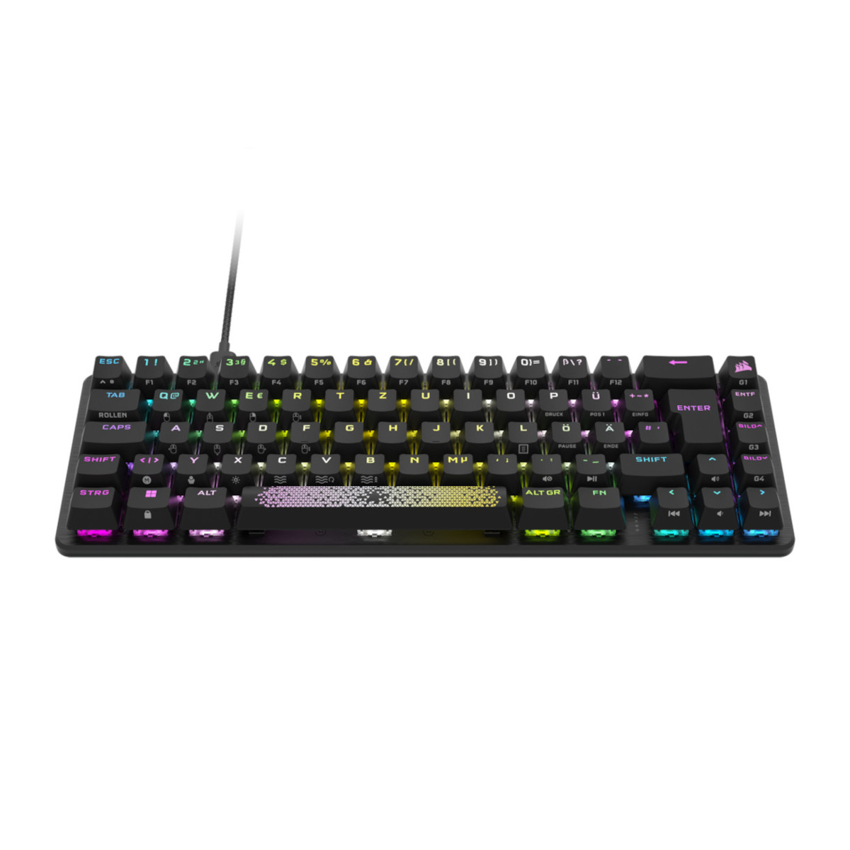 Bild von Corsair K65 PRO MINI Gaming Tastatur - 65 % Optisch-mechanische Gaming-Tastatur RGB-LED-Hintergrundbeleuchtung, CORSAIR OPX, Schwarz