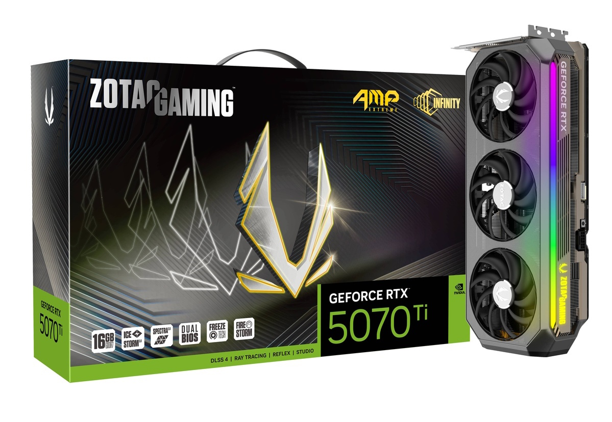 Bild von ZOTAC GAMING GeForce RTX 5070 Ti AMP Extreme INFINITY - 16GB GDDR7, HDMI, 3x DP