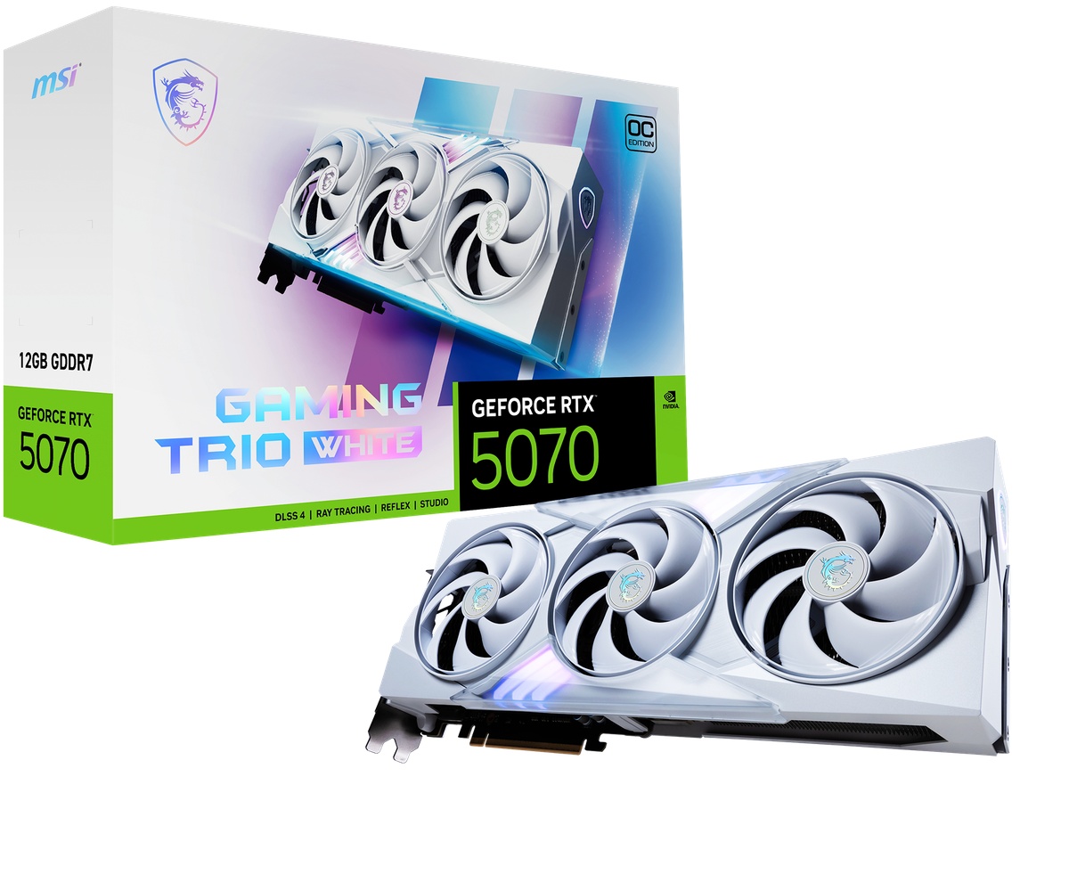 Bild von MSI GeForce RTX 5070 12G GAMING TRIO OC WHITE - 12GB GDDR7, HDMI, 3x DP