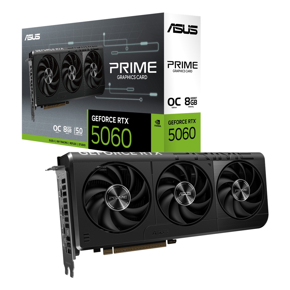 Bild von ASUS PRIME GeForce RTX 5060 OC Grafikkarte - 8GB GDDR7, HDMI, 3x DP