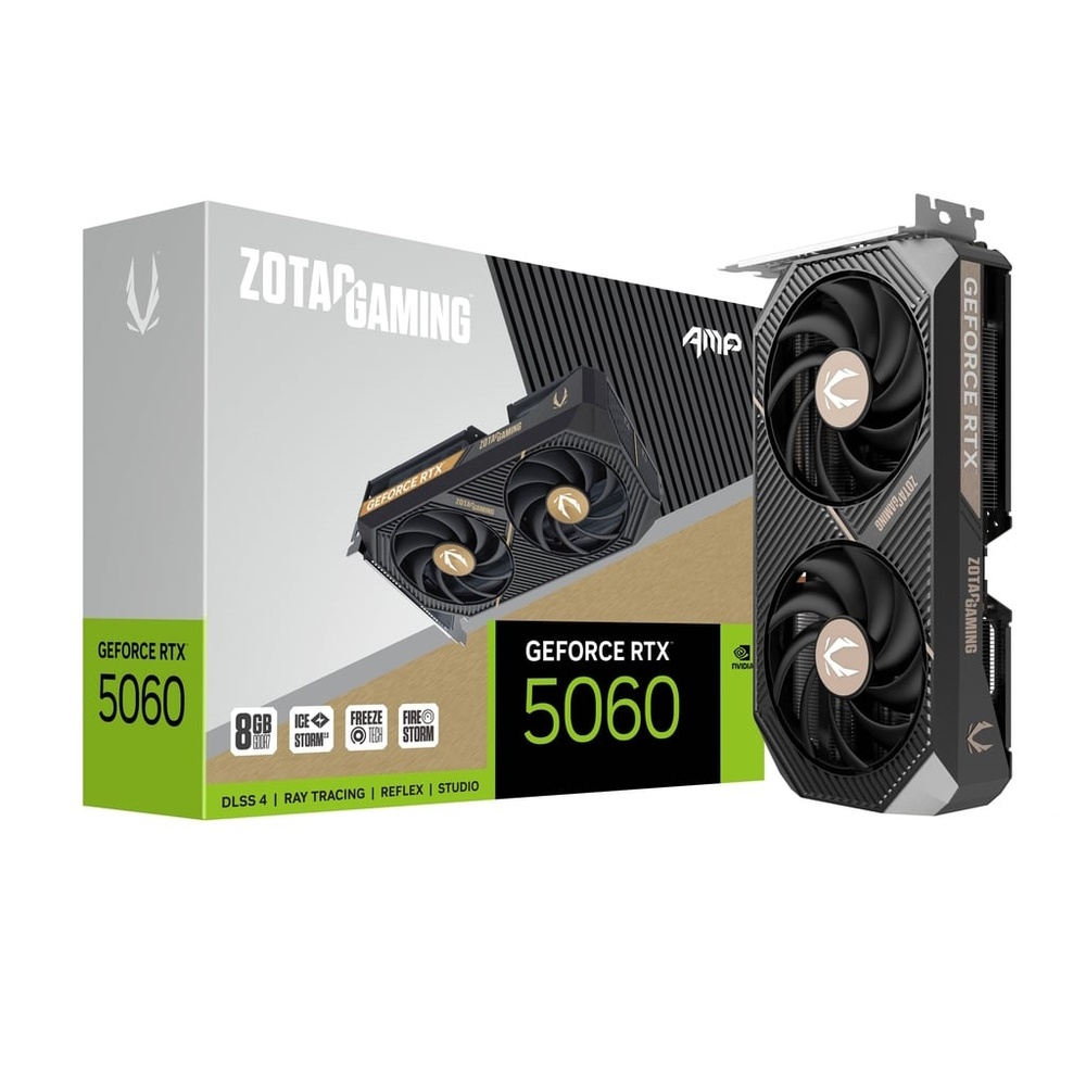 Bild von ZOTAC GeForce RTX 5060 8GB AMP Grafikkarte - 8GB GDDR7, HDMI, 3x DP