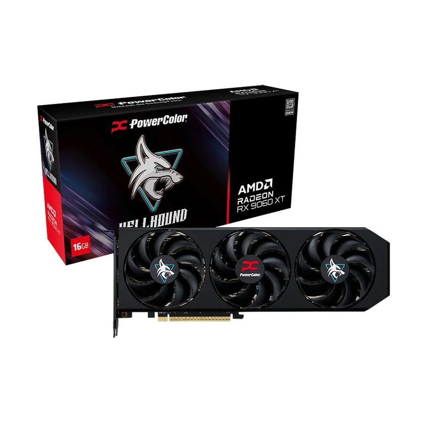 Bild von Powercolor RX 9060XT Hellhound 16GB OC - 16GB GDDR6, 1x HDMI, 3x DP