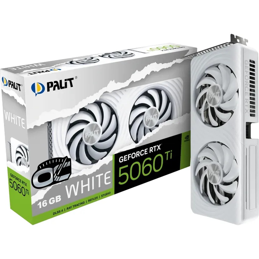 Bild von Palit GeForce RTX 5060 Ti 16GB White OC - 16GB GDDR7, HDMI, 3x DP