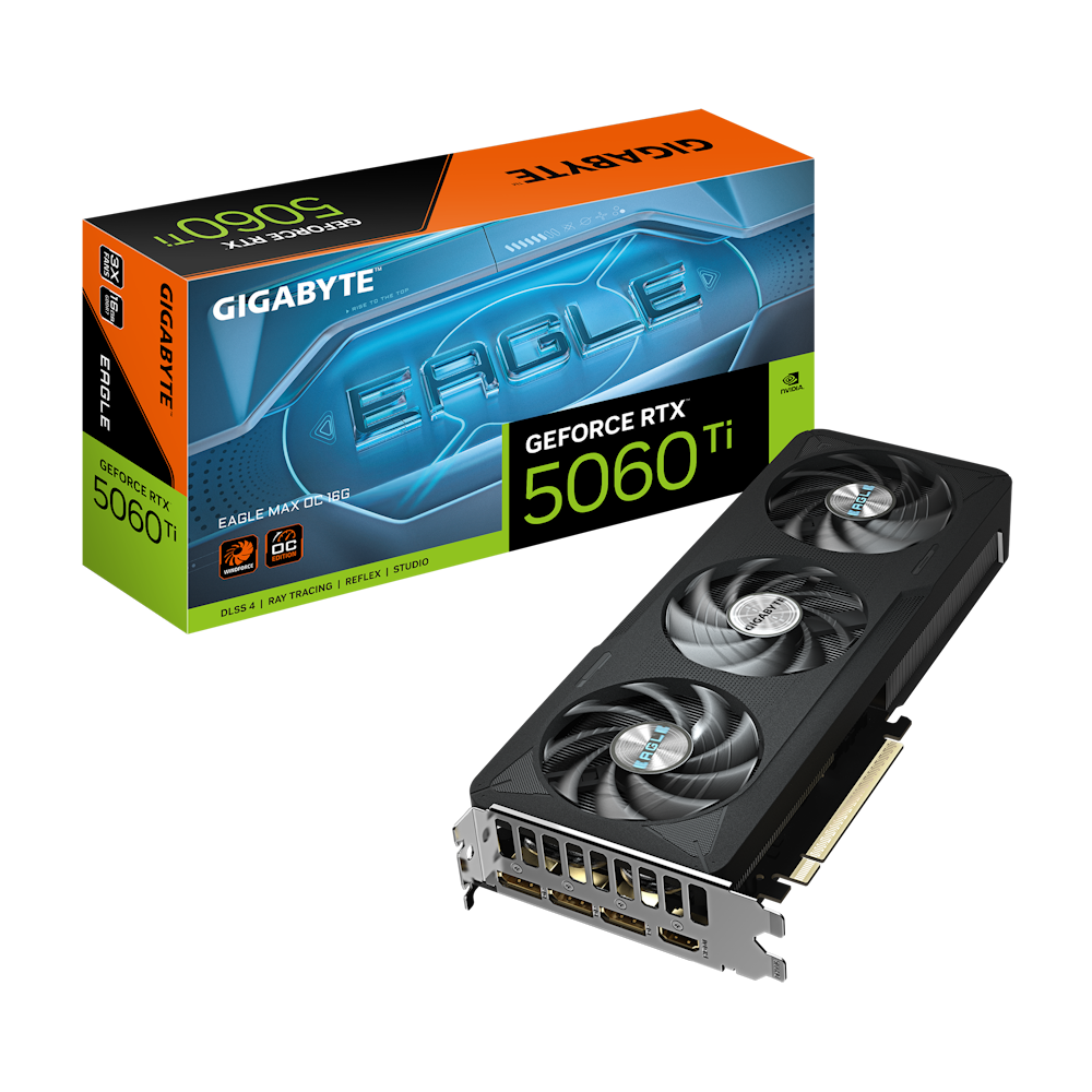 Bild von KOMP. GIGABYTE GeForce RTX 5060 Ti EAGLE MAX OC 16G - 16GB GDDR7, HDMI, 3x DP