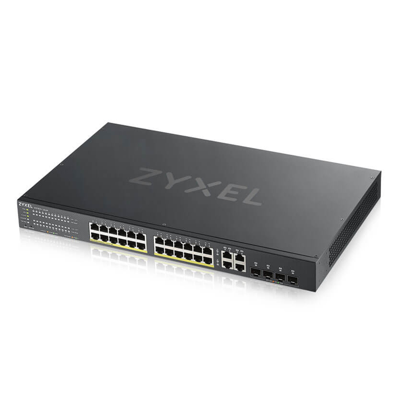 Bild von Zyxel GS1920-24HP V2 Smart Managed Switch 24x Gigabit Ethernet (24x PoE+, max. 375 Watt), 4x GbE/SFP Combo