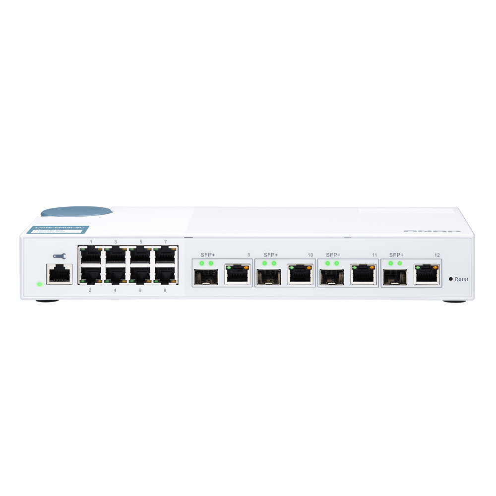 Bild von QNAP QSW-M408-4C Smart Managed Switch [4x 10GbE SFP+/RJ45 Combo, 8x 1GbE (RJ45), Layer 2, Netzwerkmanagement]