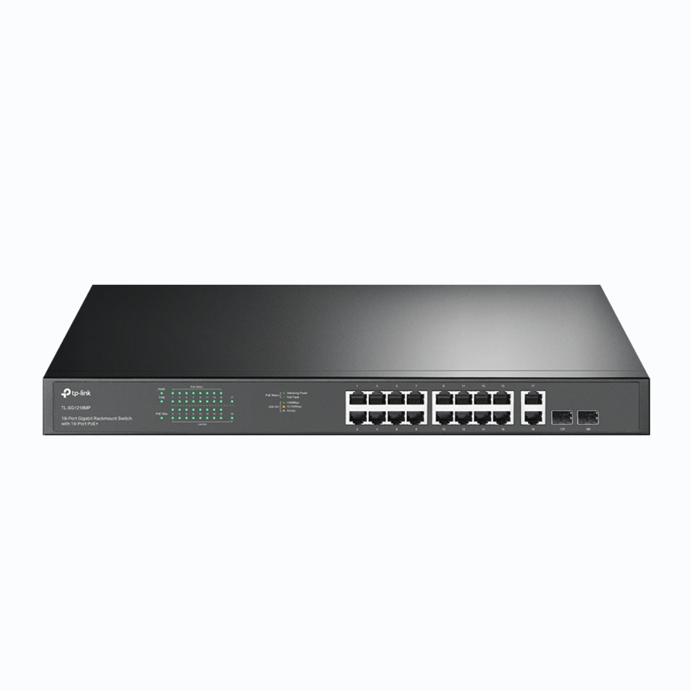Bild von TP-Link SG1218MP Unmanaged Switch 18x Gigabit Ethernet, 16x PoE+, 250W, 1x GbE/SFP Combo