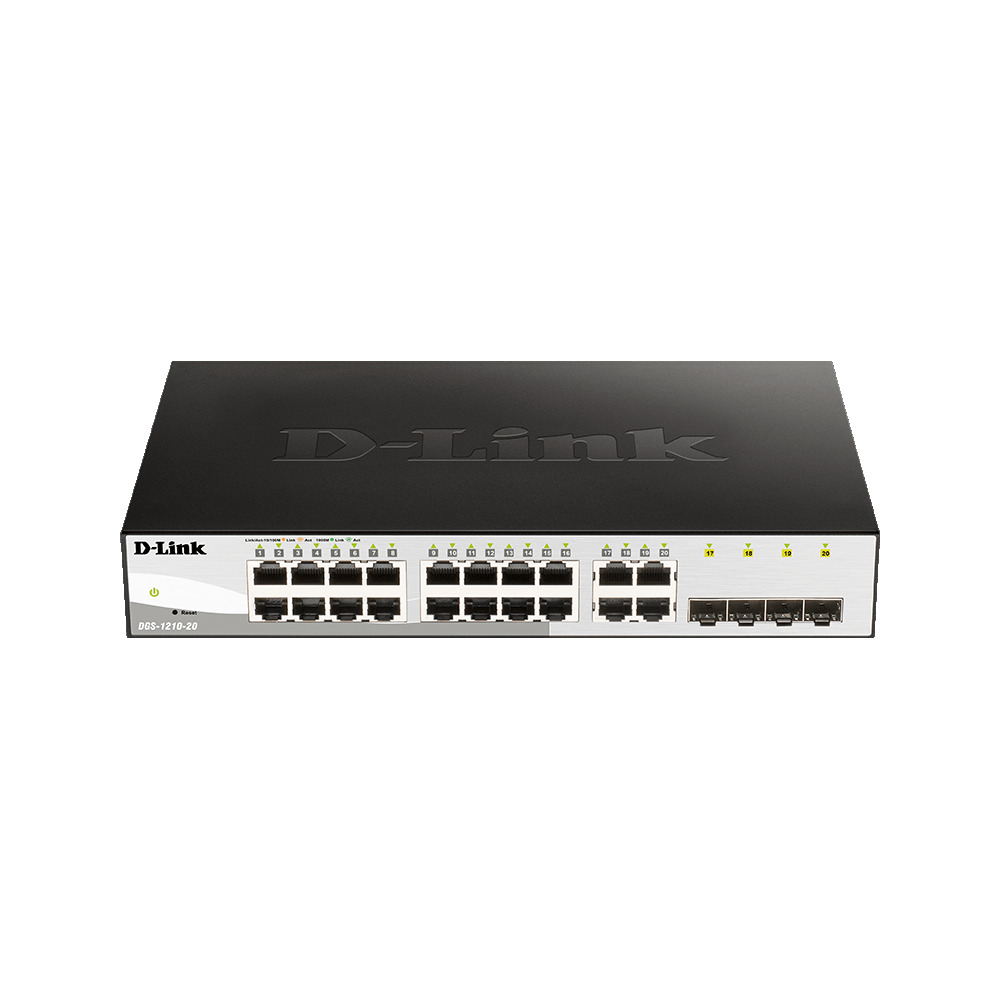 Bild von D-Link DGS-1210-20 Smart+ Managed Switch [16x Gigabit Ethernet, 4x GbE/SFP Combo]