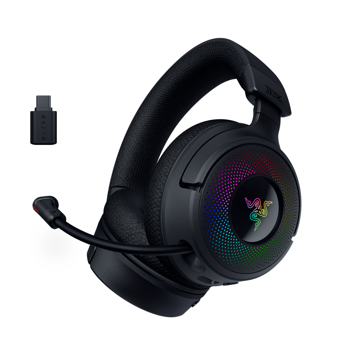 Bild von RAZER Kraken V4 Gaming Headset - Kabelloses Gaming-Headset mit 3-Modi-Konnektivität, Triforce 40mm Treiber, 9-Zonen-RGB-Beleuchtung der Ohrmuscheln