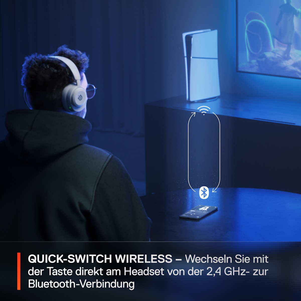 Bild von SteelSeries Arctis Nova 5 White kabelloses Gaming Headset für PC, Switch, PlayStation und Mobilgeräte, ClearCast 2.X Mikrofon, 60 Stunden Akkulaufzeit