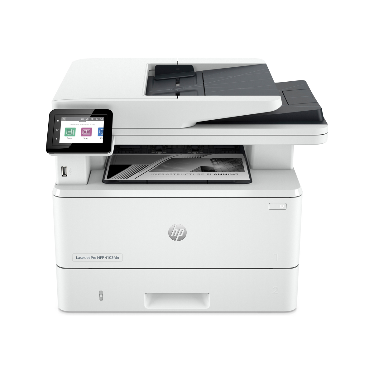 Bild von HP LaserJet Pro MFP 4102fdn - 4in1 Multifunktionsdrucker Schwarz-Weiß, Drucken, Kopieren, Scannen, Faxen, Instant Ink