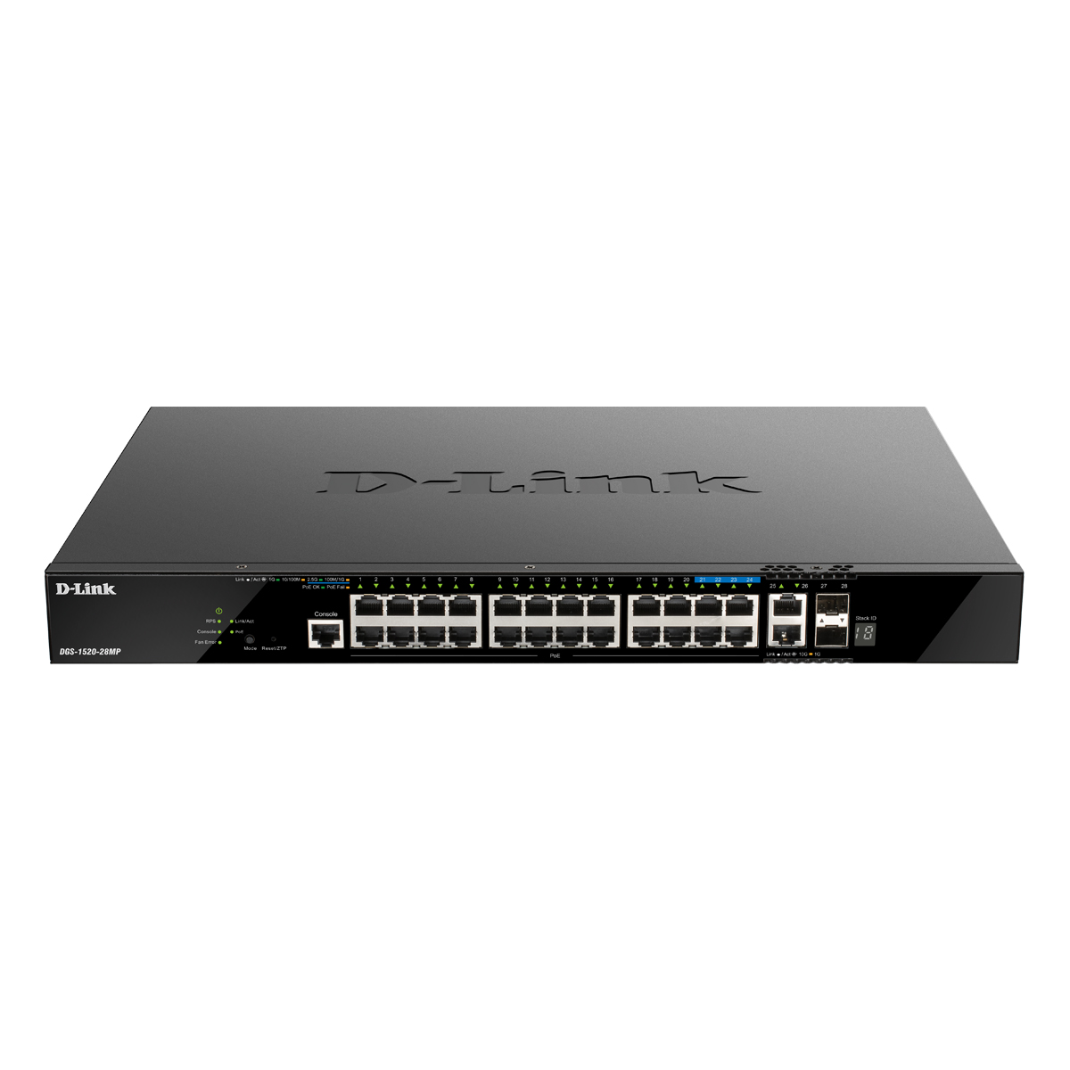Bild von D-Link DGS-1520-28MP Smart Managed Switch 20x Gigabit, 4x 2.5 Gbit/s und 2x 10 Gbit/s Ethernet, 2x 10 Gbit/s SFP+